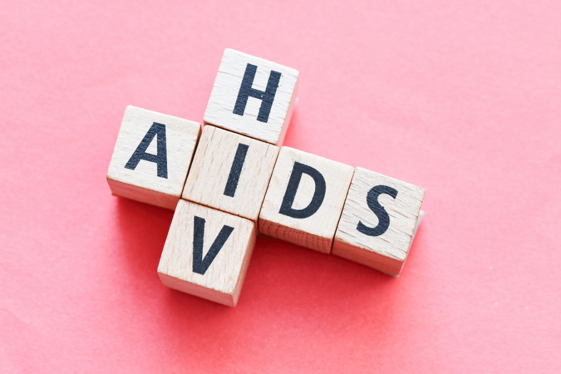Blocks Spelling HIV and AIDS